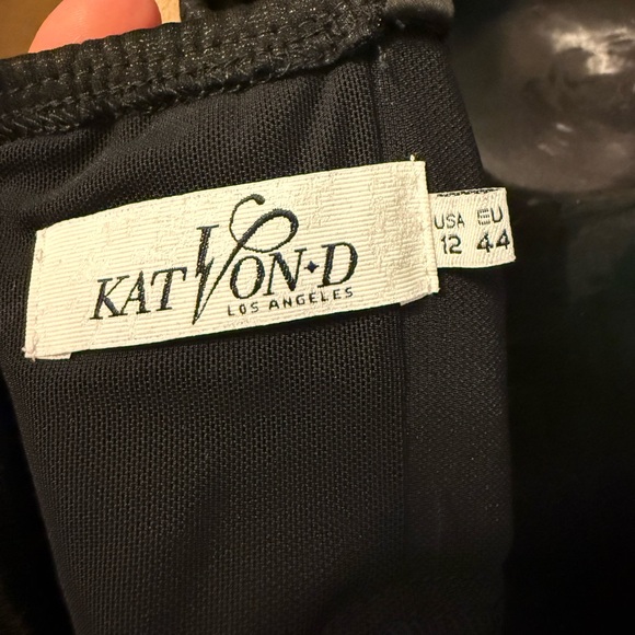 Kat VonD Black Midi Dress with Bustier Detail size 12 - Picture 6 of 6